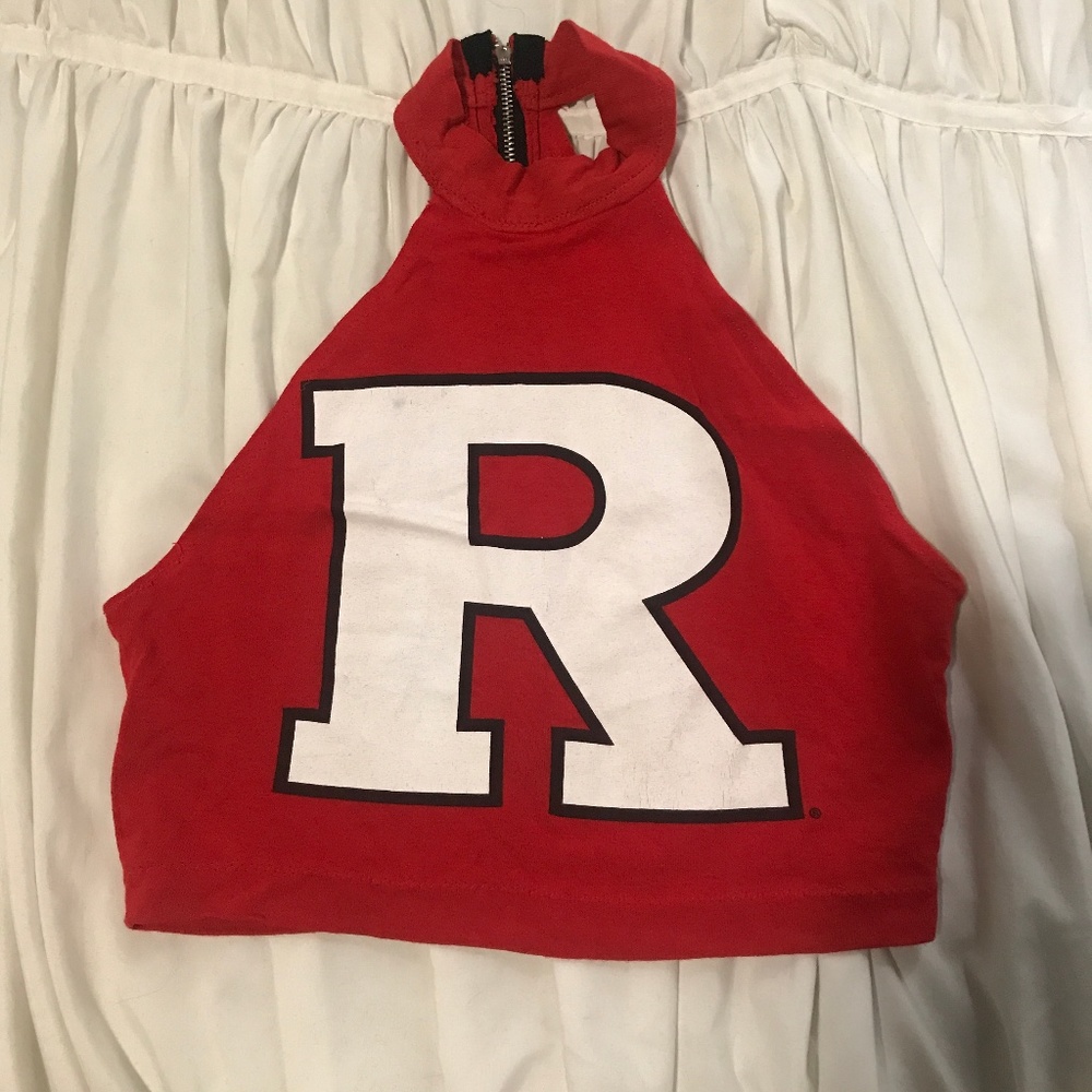 Rutgers game day crop top tank handmade
